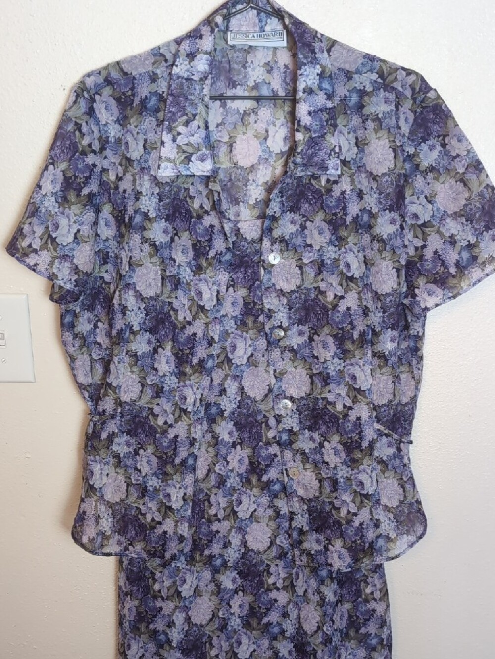 Jessica Howard Lavender and Purple Floral Maxi Dress Set 16